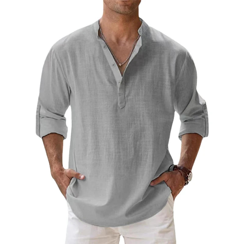 Men's Casual Linen Beach Shirt