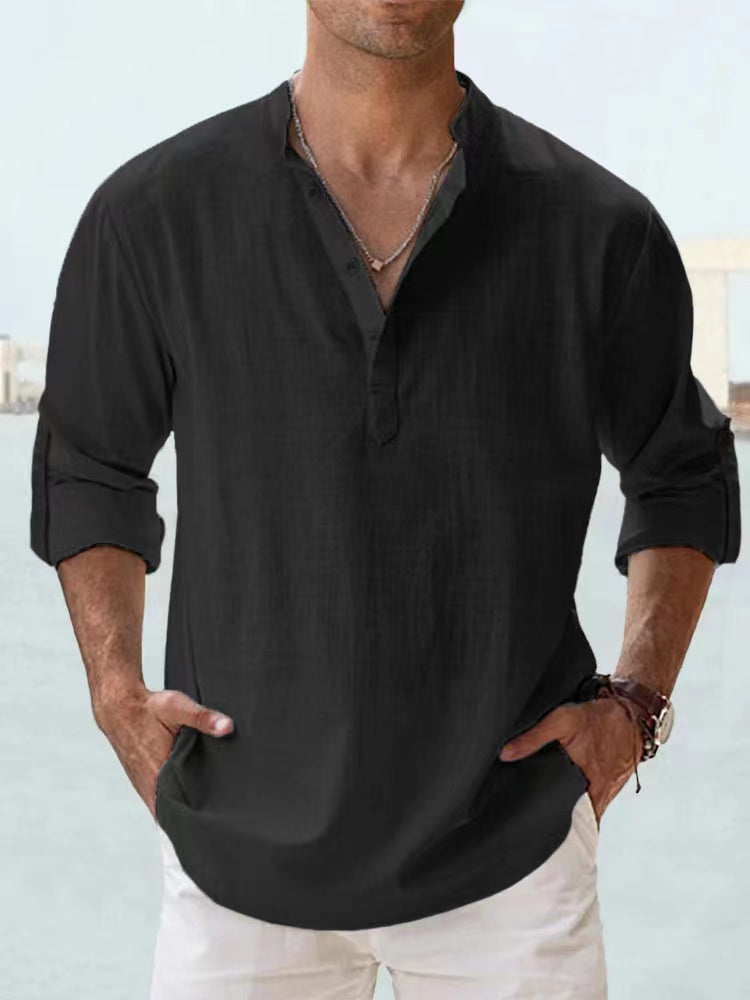Men's Casual Linen Beach Shirt