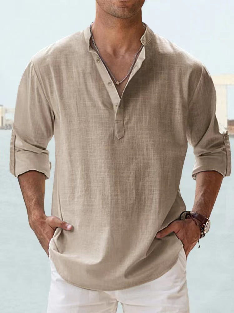 Men's Casual Linen Beach Shirt