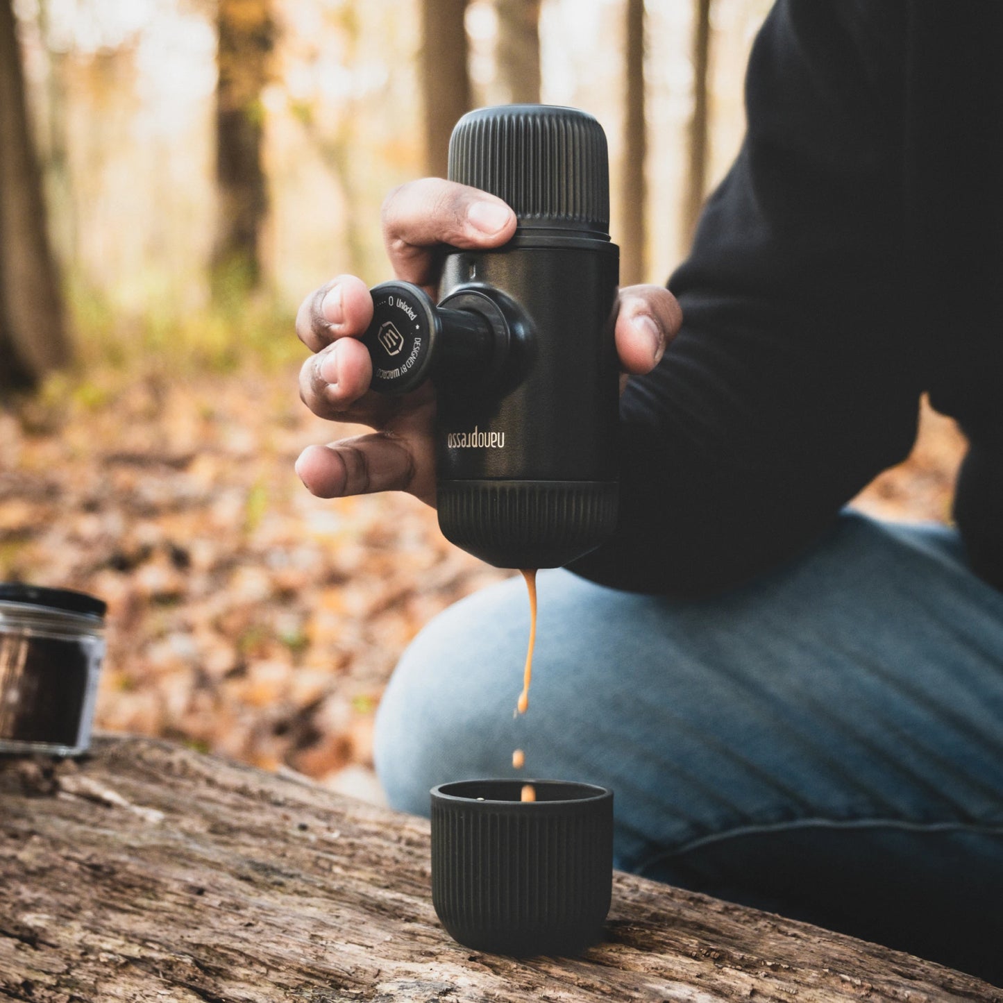 Wacaco Nanopresso Portable Espresso Machine, Upgrade Version of Minipresso, 18 Bar Pressure, Extra Small Travel Coffee Maker.