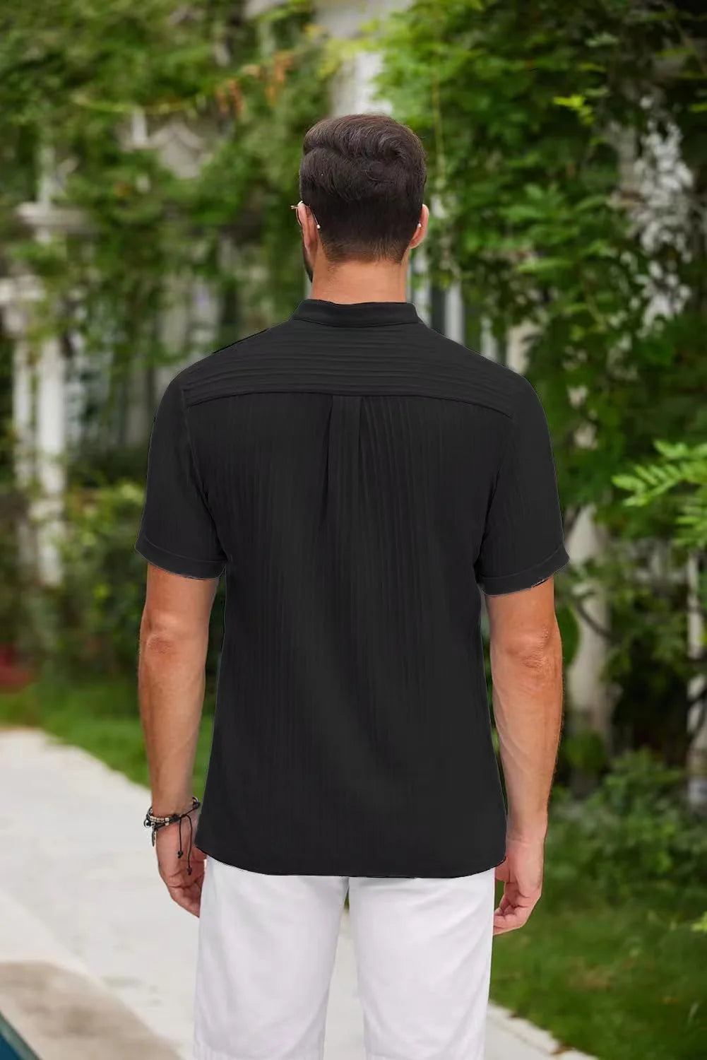 Men's Hawaiian Linen Henley Shirt
