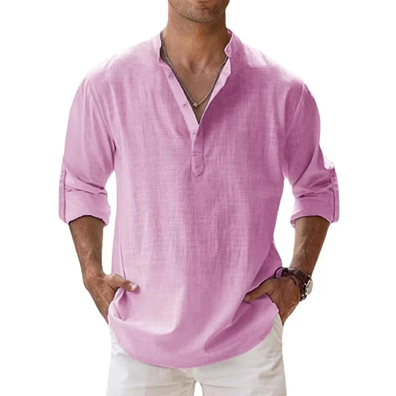 Men's Casual Linen Beach Shirt