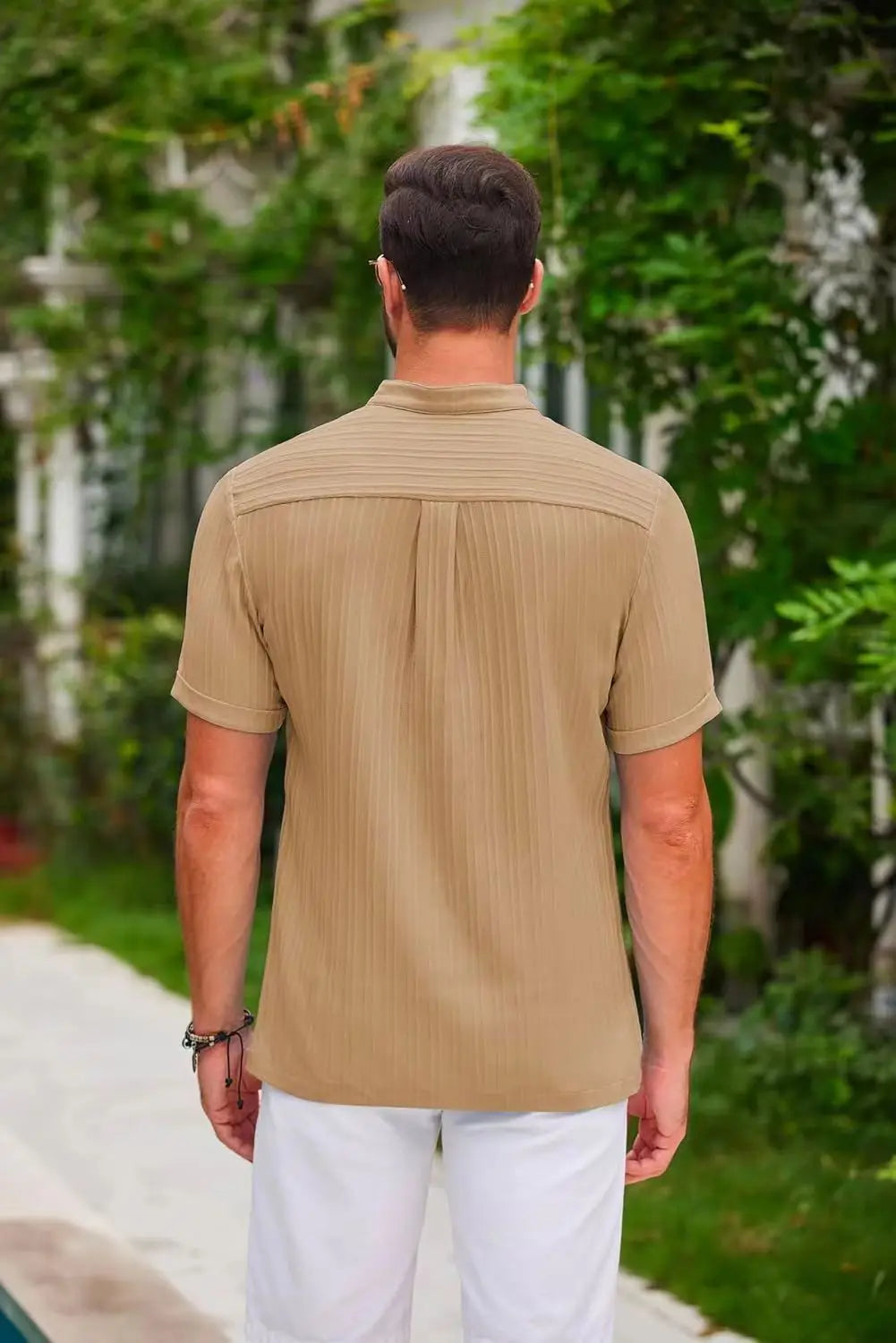 Men's Hawaiian Linen Henley Shirt