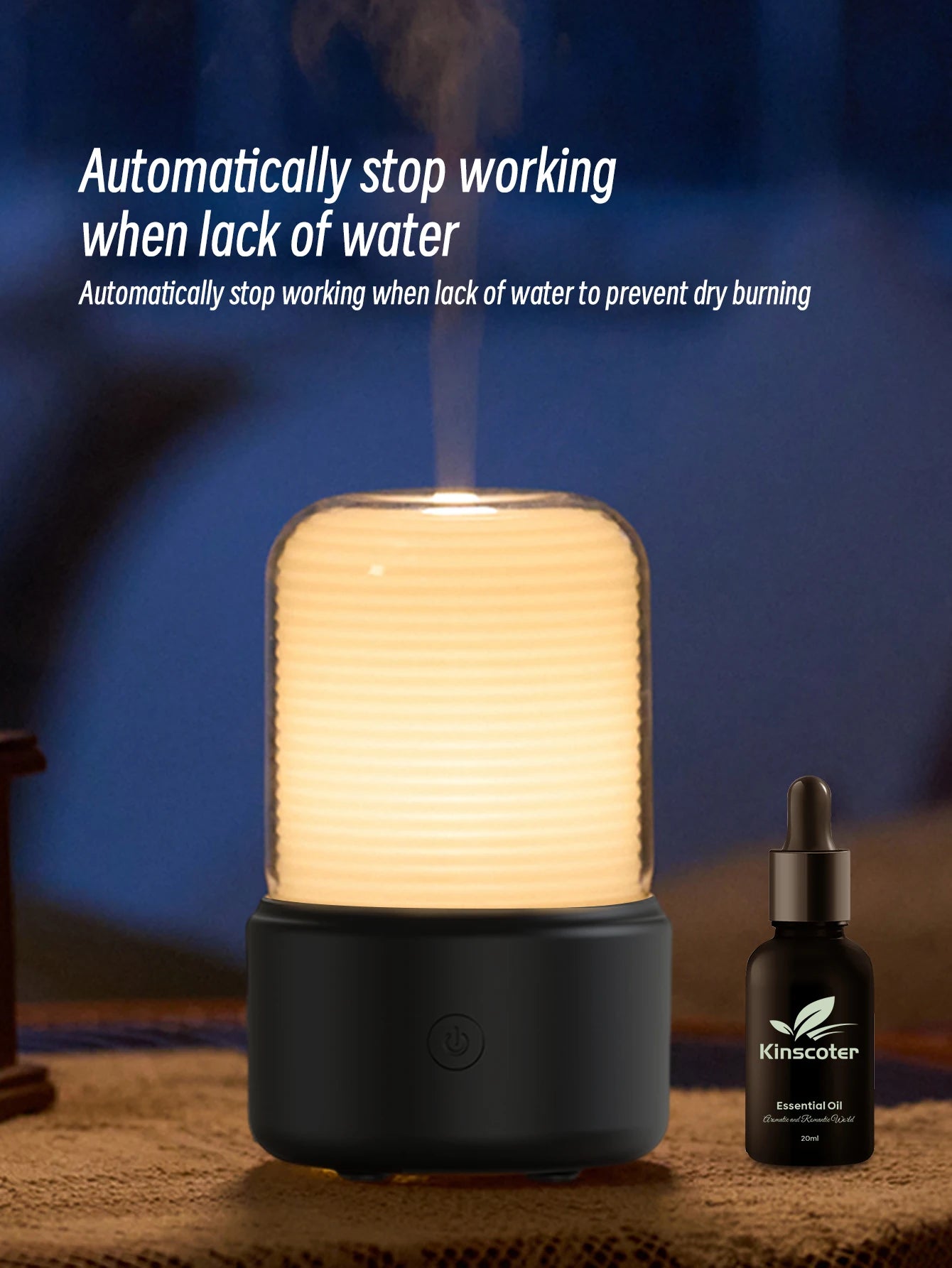 KINSCOTER Aromatherapy Essential Oil Fragrance Diffuser, Electric USB Aroma Diffuser, Mini Bedroom Ultrasonic Air Humidifier