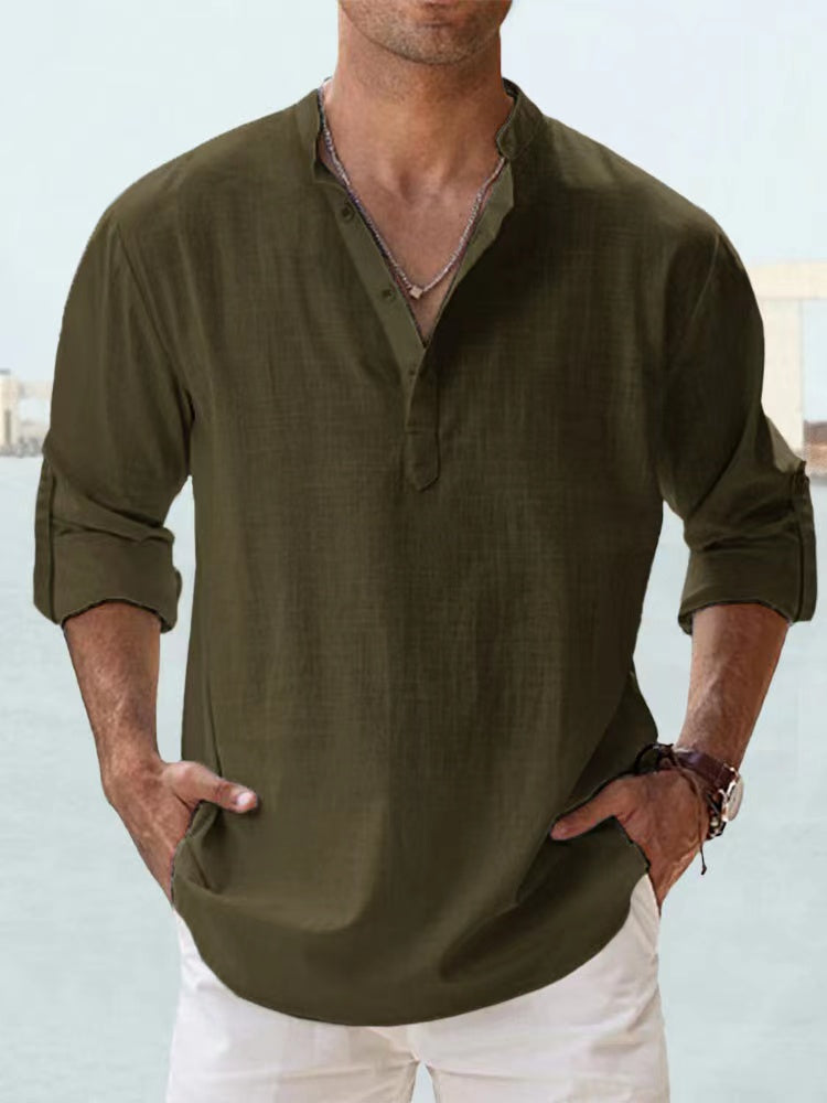 Men's Casual Linen Beach Shirt