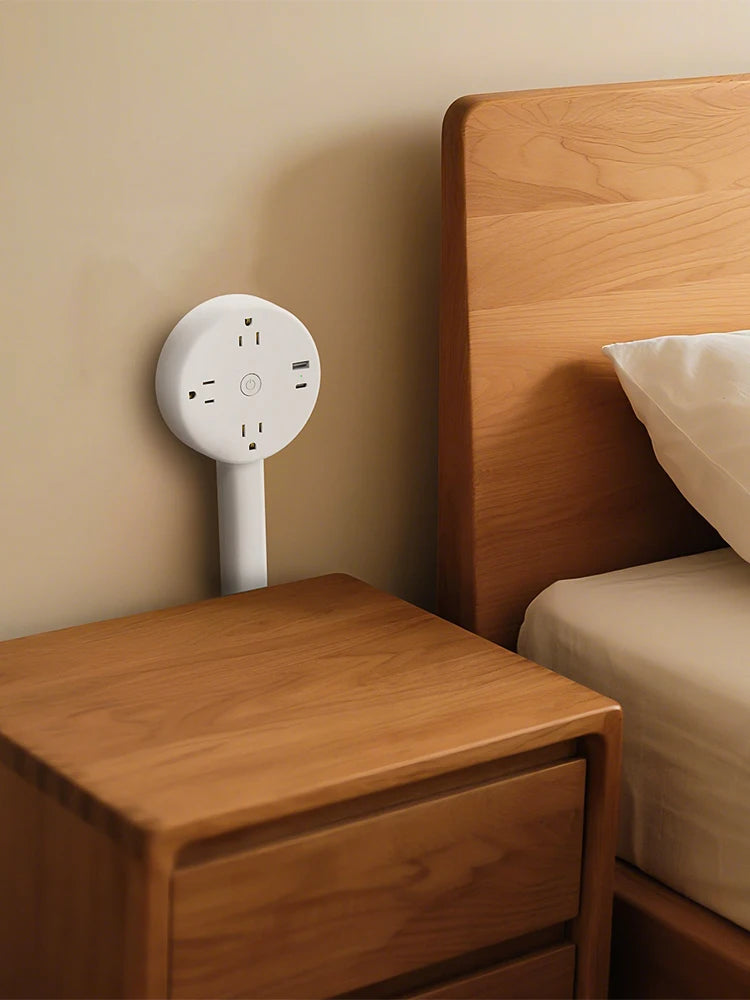 Electrical Outlet Extender Stick-Power Socket Expander Outlets,Electrical Outlet 180° Rotating Extender Stick,Can Telescopic for Hard-to-Reach Outlets Behind Couches&Desks,2 AC Outlets,USB-A/USB-C Fast Charging Port Sofa Bed