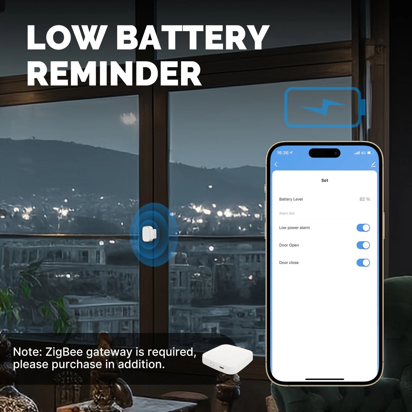 MOES Tuya ZigBee Smart Window Door Gate Sensor Detector Smart Home Security Alarm System Smart Life Tuya App Remote Control