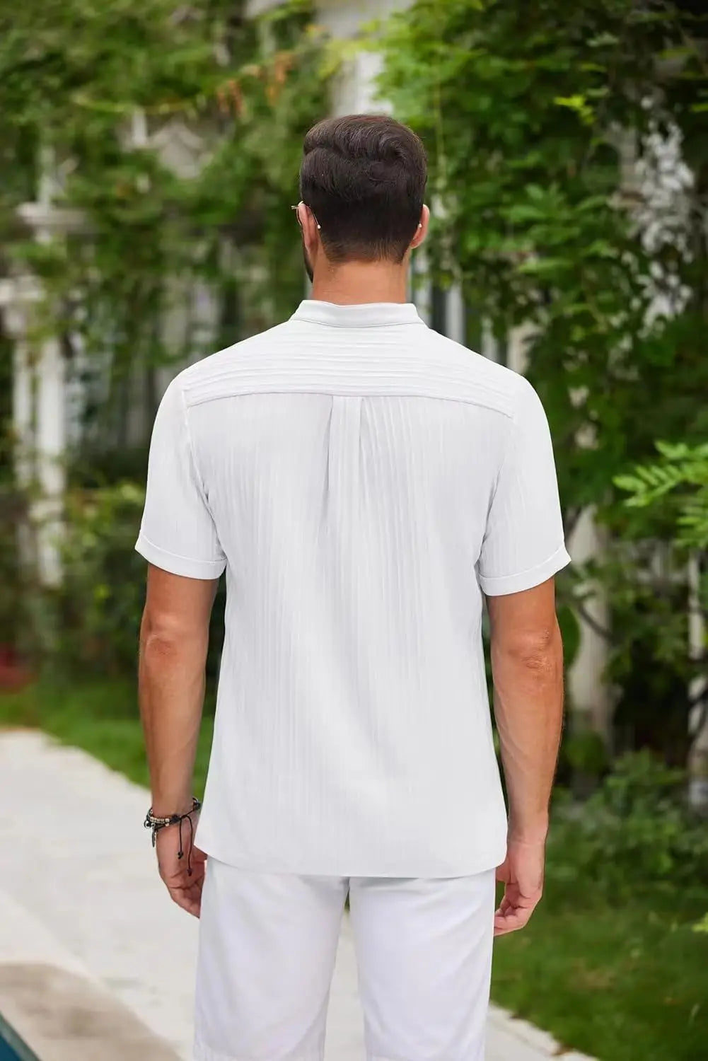 Men's Hawaiian Linen Henley Shirt