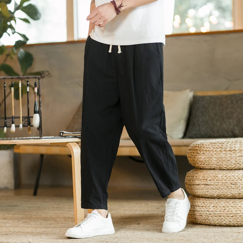 Cotton Linen Baggy Pants