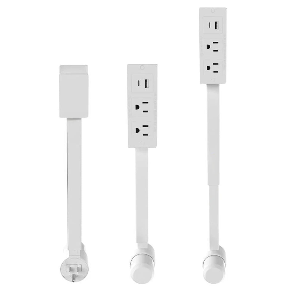 Electrical Outlet Extender Stick-Power Socket Expander Outlets,Electrical Outlet 180° Rotating Extender Stick,Can Telescopic for Hard-to-Reach Outlets Behind Couches&Desks,2 AC Outlets,USB-A/USB-C Fast Charging Port Sofa Bed