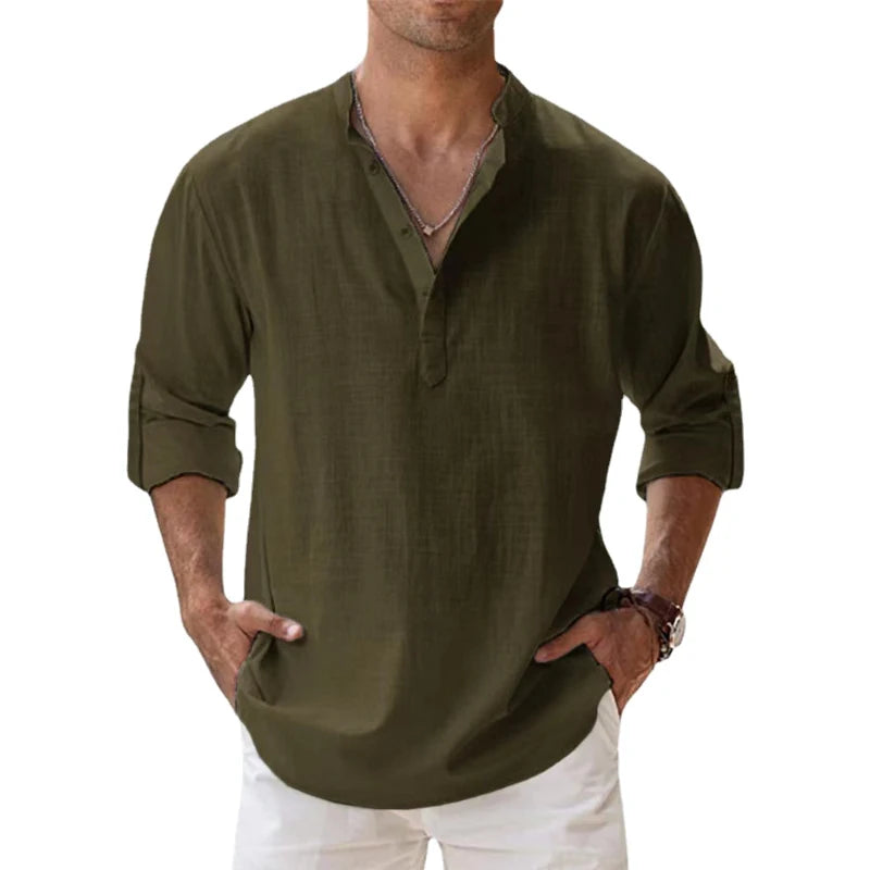 Men's Casual Linen Beach Shirt