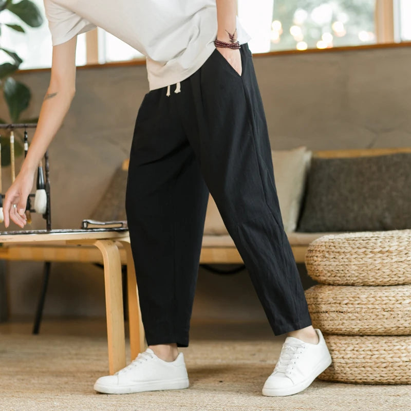 Cotton Linen Baggy Pants