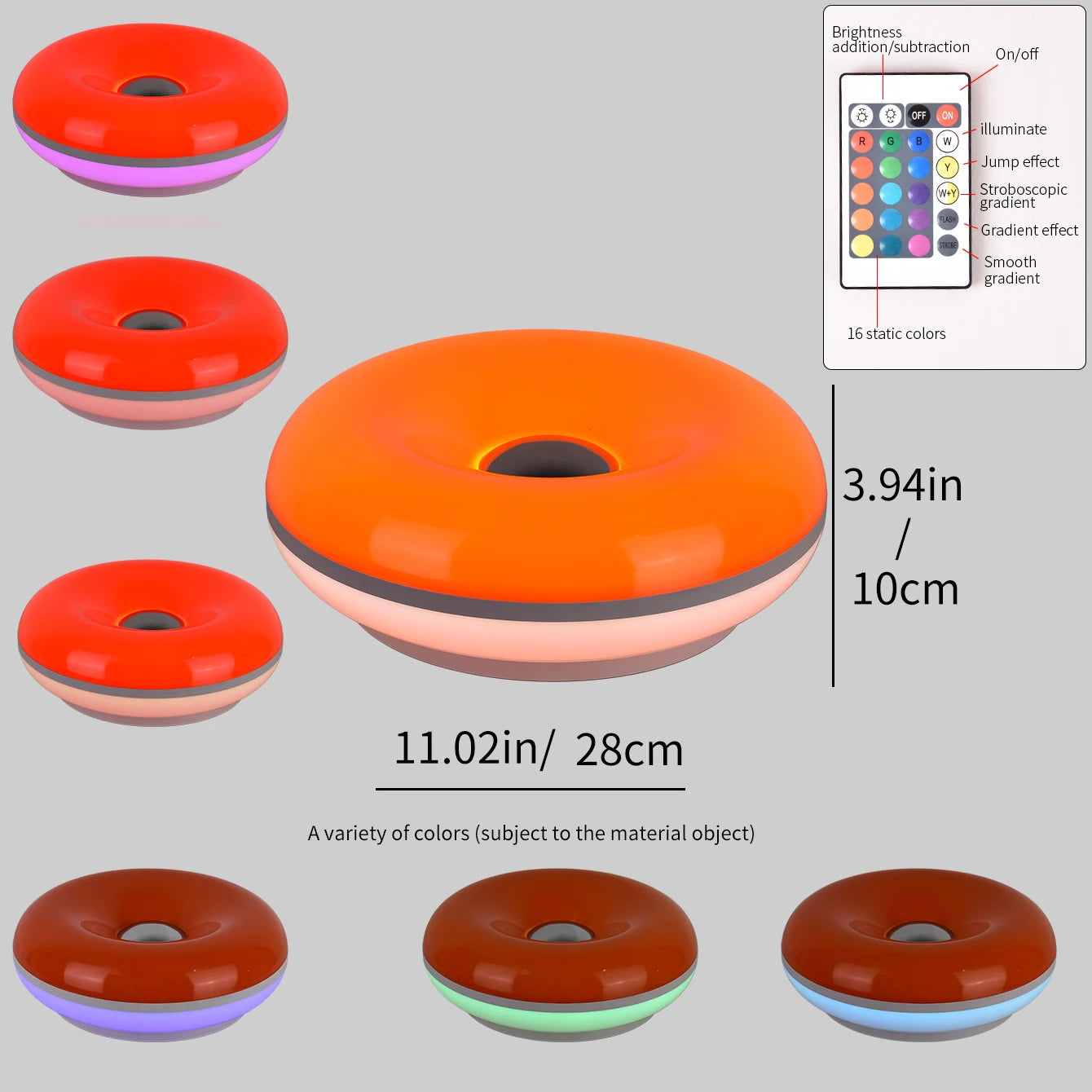 Bauhaus table lamp USB plug bedroom bedside lamp living room dining room decoration donut ambient light（Not glass）