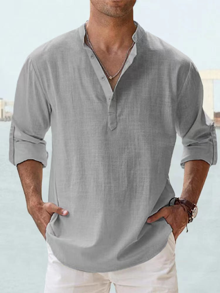 Men's Casual Linen Beach Shirt
