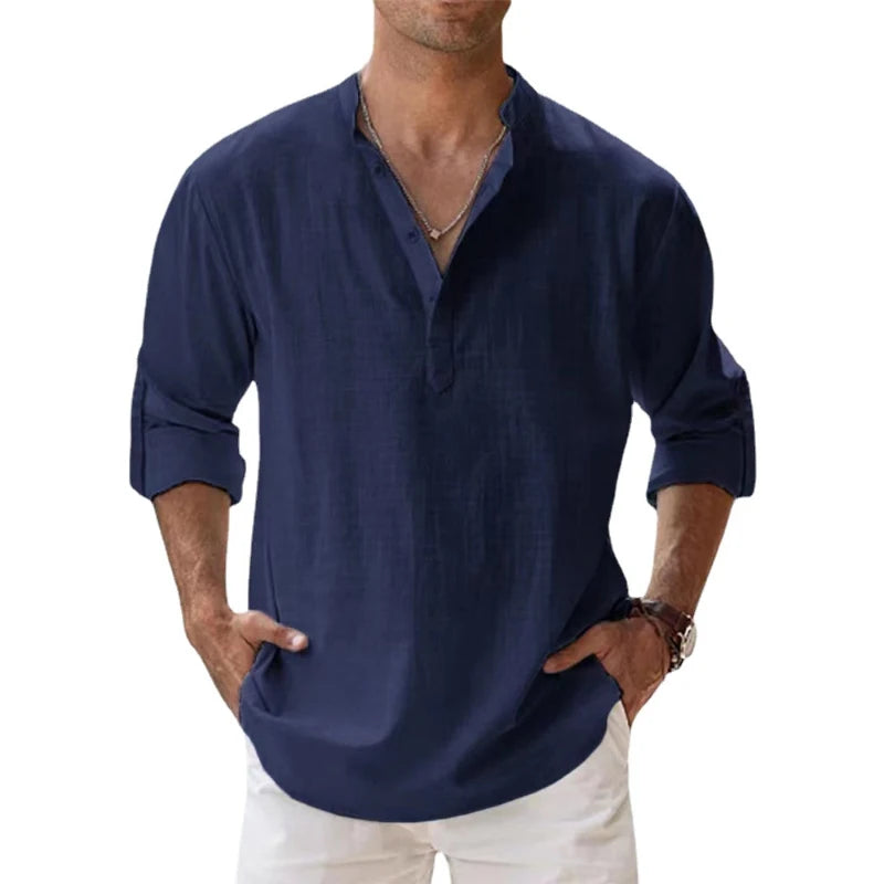 Men's Casual Linen Beach Shirt