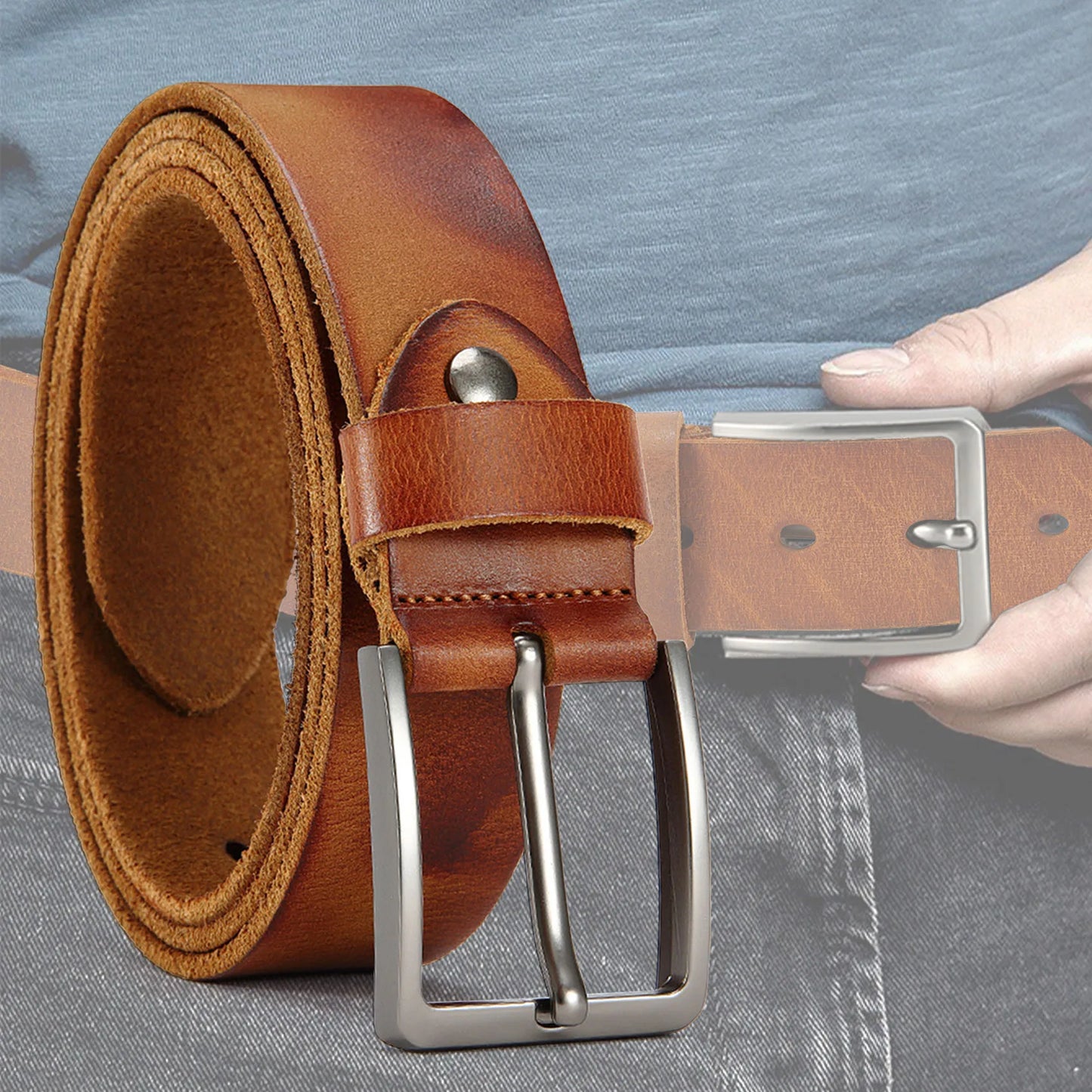Men's Genuine Cowskin Leather Belt