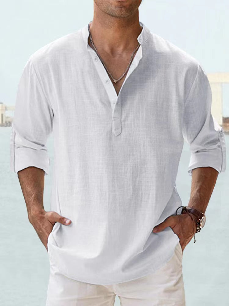 Men's Casual Linen Beach Shirt
