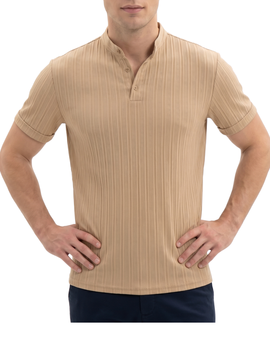 Men's Hawaiian Linen Henley Shirt