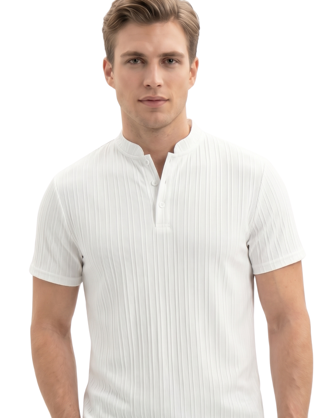 Men's Hawaiian Linen Henley Shirt