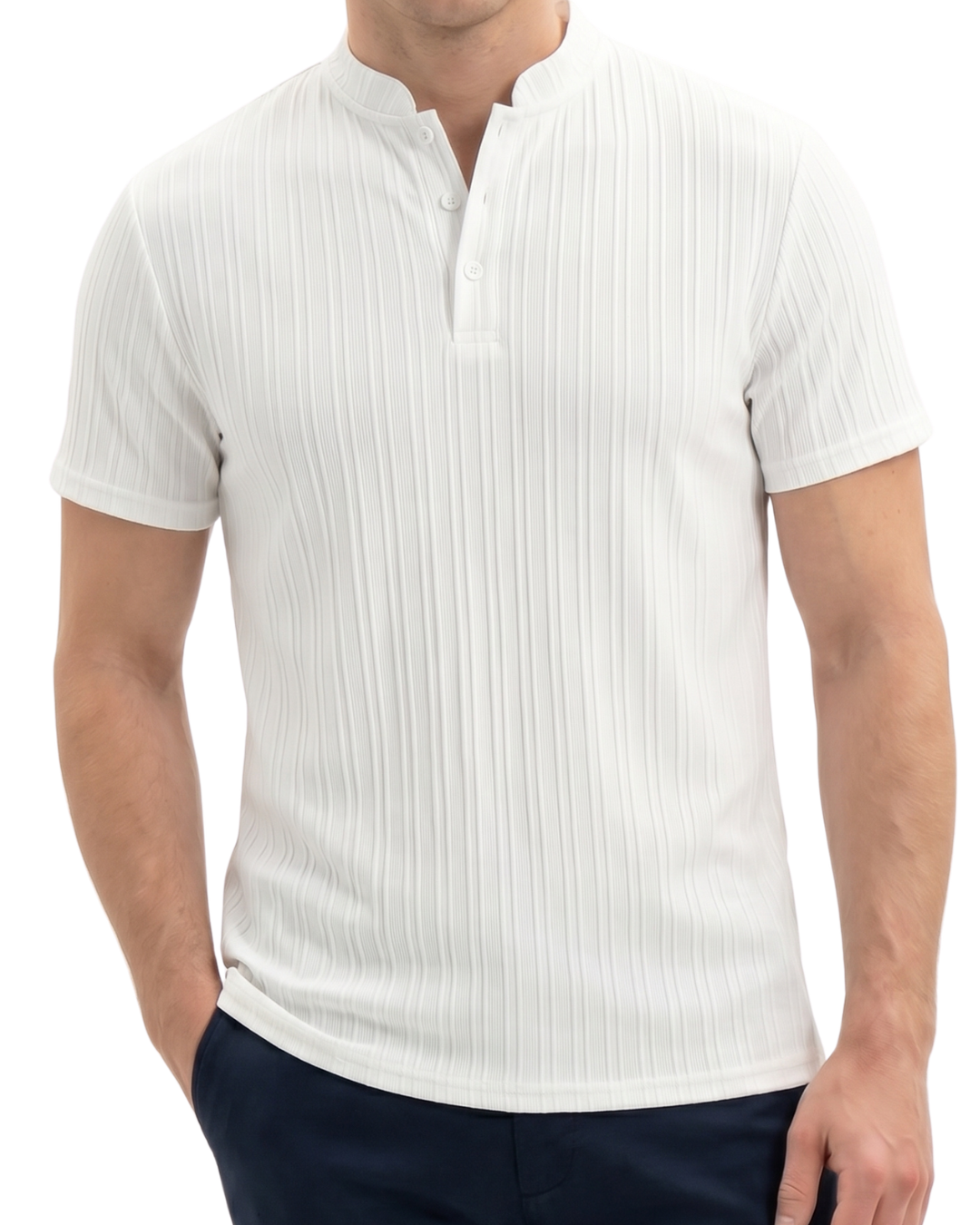Men's Hawaiian Linen Henley Shirt