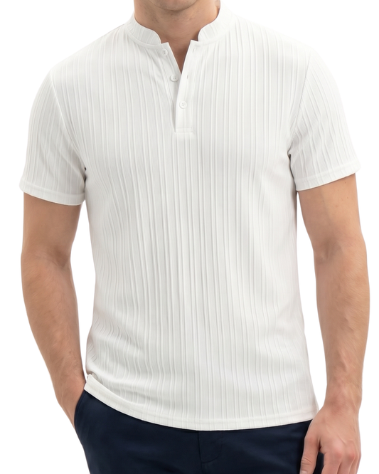 Men's Hawaiian Linen Henley Shirt