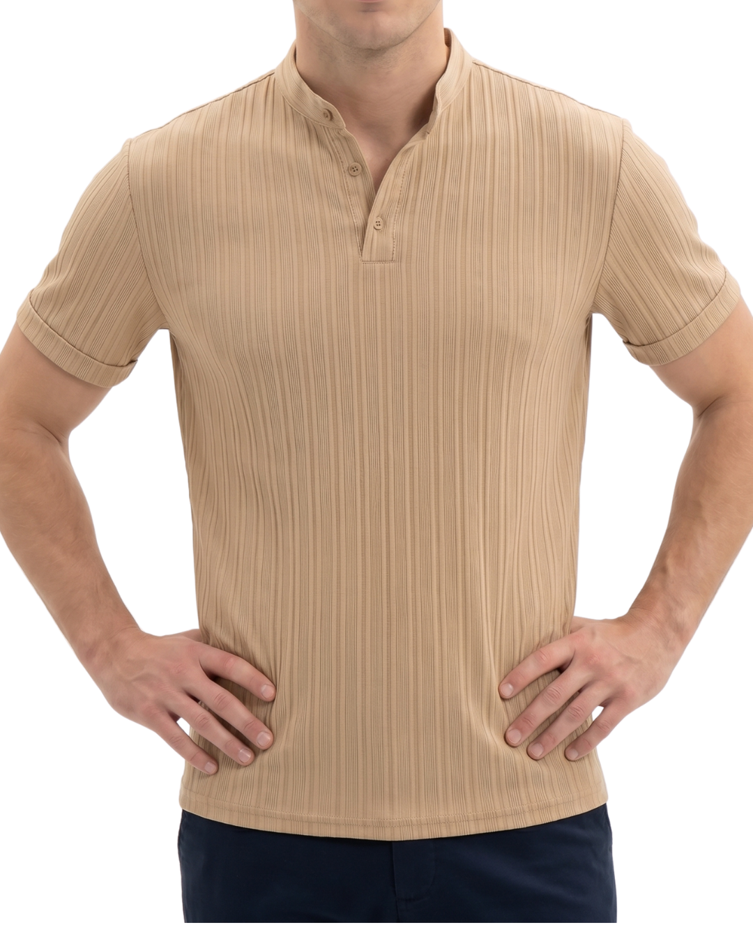 Men's Hawaiian Linen Henley Shirt