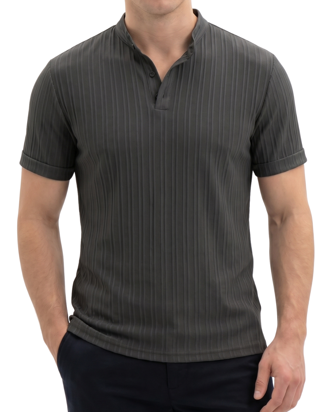Men's Hawaiian Linen Henley Shirt
