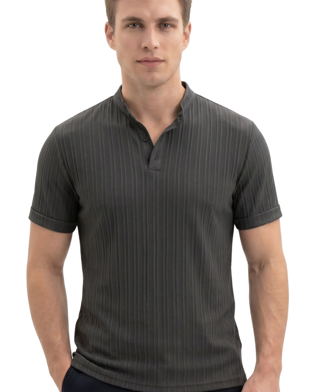 Men's Hawaiian Linen Henley Shirt