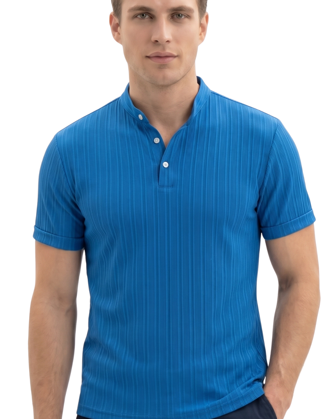 Men's Hawaiian Linen Henley Shirt