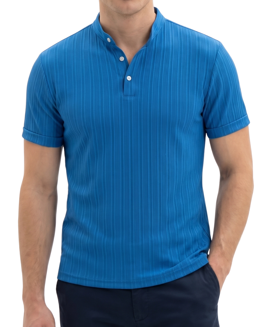 Men's Hawaiian Linen Henley Shirt