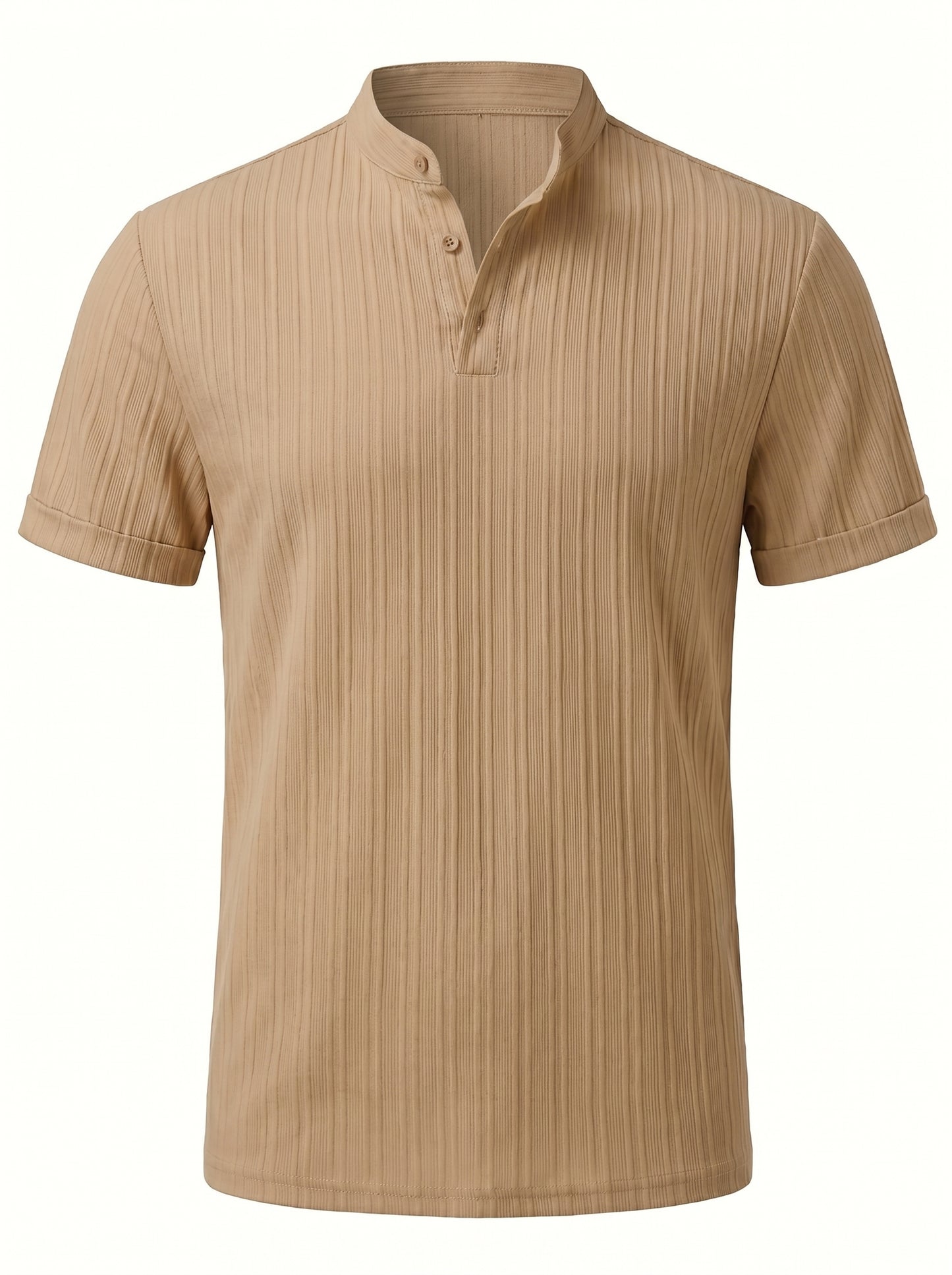 Men's Hawaiian Linen Henley Shirt